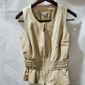 CACHE Lamb Leather Vest Womens Sz 12